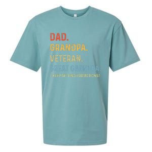 Dad Grandpa Veteran Great Grandpa From Grandkids Sueded Cloud Jersey T-Shirt