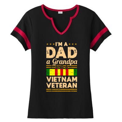 Dad Grandpa Vietnam Veteran Vintage Ladies Halftime Notch Neck Tee