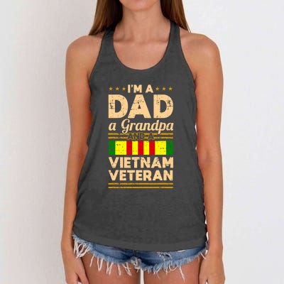 Dad Grandpa Vietnam Veteran Vintage Women's Knotted Racerback Tank