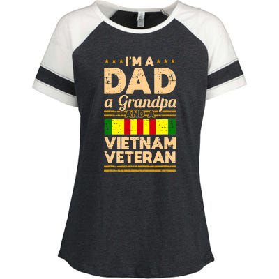 Dad Grandpa Vietnam Veteran Vintage Enza Ladies Jersey Colorblock Tee