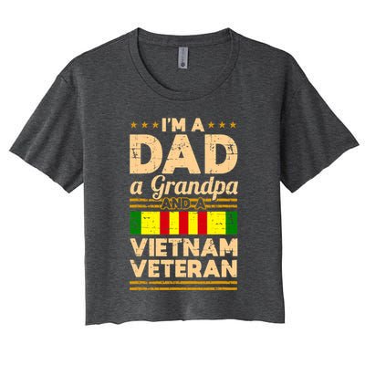 Dad Grandpa Vietnam Veteran Vintage Women's Crop Top Tee