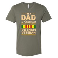 Dad Grandpa Vietnam Veteran Vintage V-Neck T-Shirt