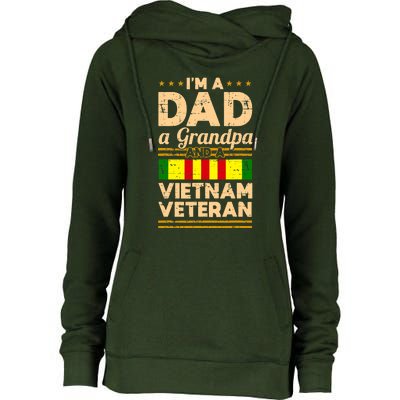 Dad Grandpa Vietnam Veteran Vintage Womens Funnel Neck Pullover Hood