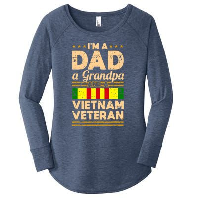 Dad Grandpa Vietnam Veteran Vintage Women's Perfect Tri Tunic Long Sleeve Shirt