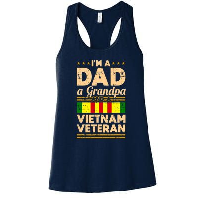 Dad Grandpa Vietnam Veteran Vintage Women's Racerback Tank