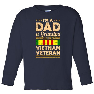 Dad Grandpa Vietnam Veteran Vintage Toddler Long Sleeve Shirt