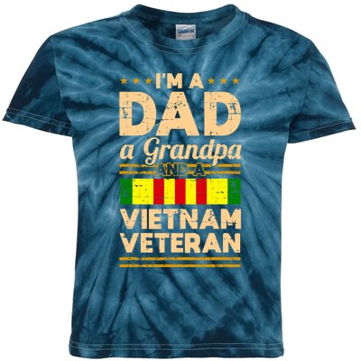 Dad Grandpa Vietnam Veteran Vintage Kids Tie-Dye T-Shirt