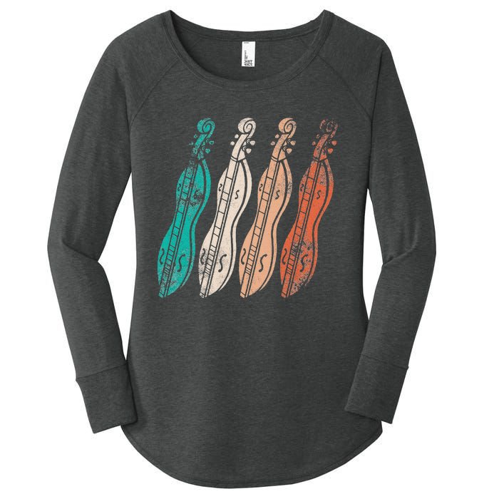 Dulcimer Guitar Vintage Mountain Dulcimer Women's Perfect Tri Tunic Long Sleeve Shirt