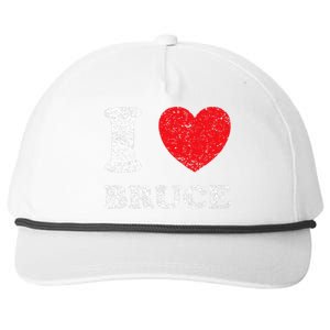 Distressed Grunge Worn Out Style I Love Bruce Snapback Five-Panel Rope Hat