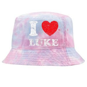 Distressed Grunge Worn Out Style I Love Luke Tie-Dyed Bucket Hat