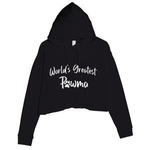 Dog Grandma Worlds Greatest Pawma Mothers Day Gifts Crop Fleece Hoodie