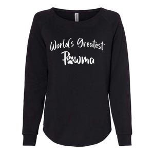 Dog Grandma Worlds Greatest Pawma Mothers Day Gifts Womens California Wash Sweatshirt