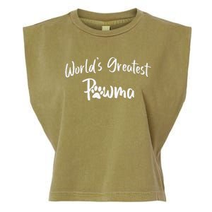 Dog Grandma Worlds Greatest Pawma Mothers Day Gifts Garment-Dyed Women's Muscle Tee