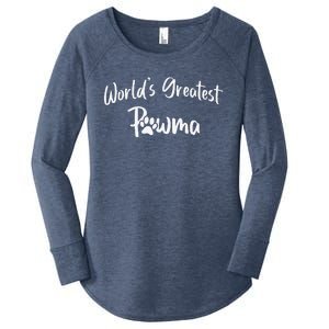 Dog Grandma Worlds Greatest Pawma Mothers Day Gifts Women's Perfect Tri Tunic Long Sleeve Shirt