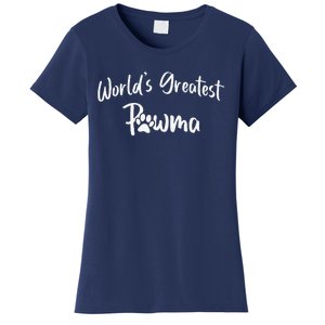 Dog Grandma Worlds Greatest Pawma Mothers Day Gifts Women's T-Shirt