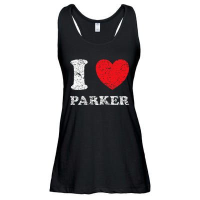 Distressed Grunge Worn Out Style I Love Parker Ladies Essential Flowy Tank