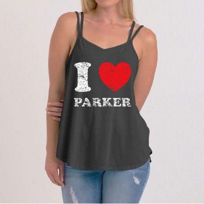 Distressed Grunge Worn Out Style I Love Parker Women's Strappy Tank