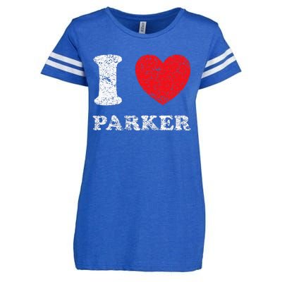 Distressed Grunge Worn Out Style I Love Parker Enza Ladies Jersey Football T-Shirt