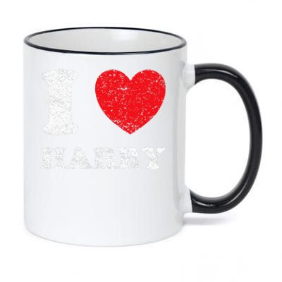 Distressed Grunge Worn Out Style I Love Harry 11oz Black Color Changing Mug