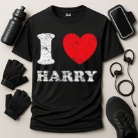 Distressed Grunge Worn Out Style I Love Harry Cooling Performance Crew T-Shirt