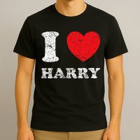 Distressed Grunge Worn Out Style I Love Harry T-Shirt