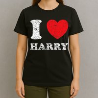 Distressed Grunge Worn Out Style I Love Harry T-Shirt