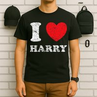 Distressed Grunge Worn Out Style I Love Harry T-Shirt