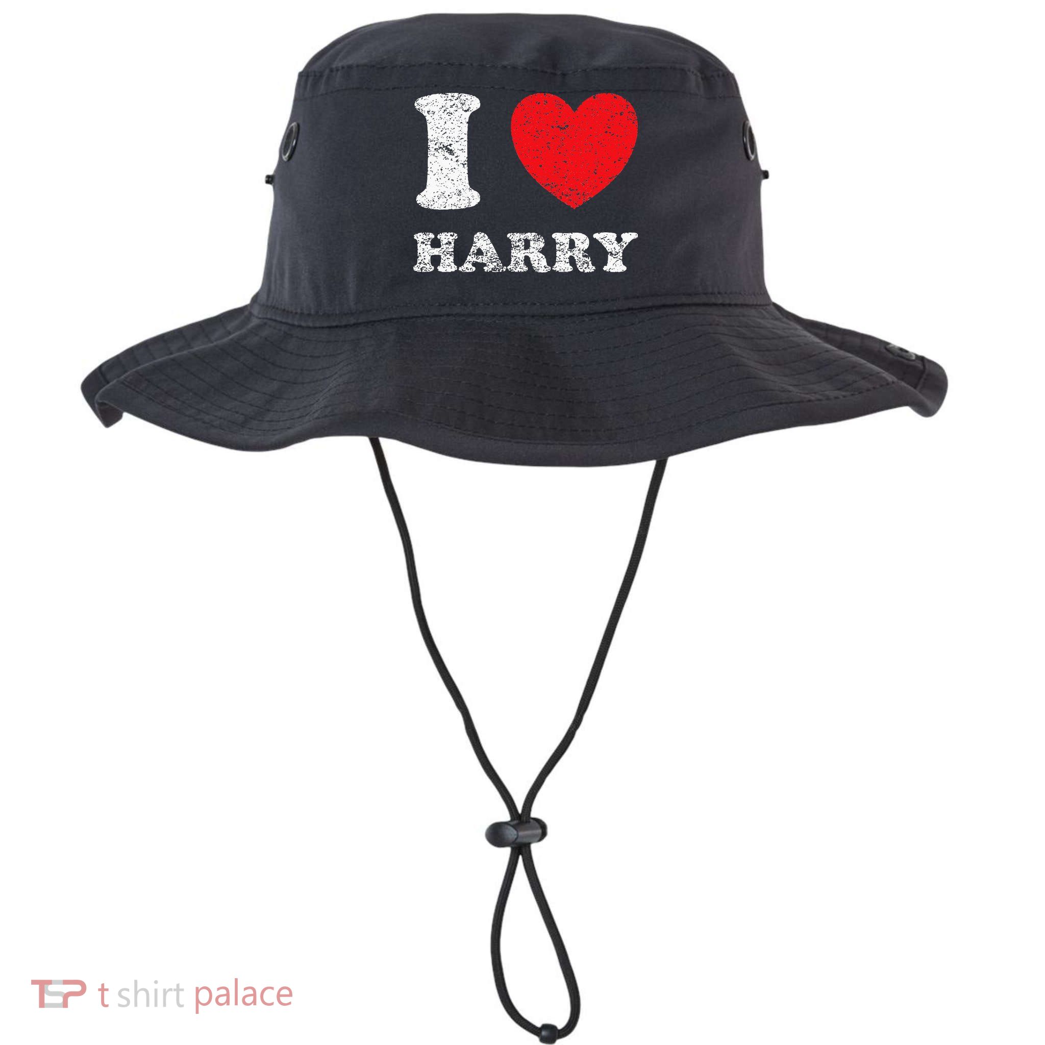 Distressed Grunge Worn Out Style I Love Harry Bucket Hat