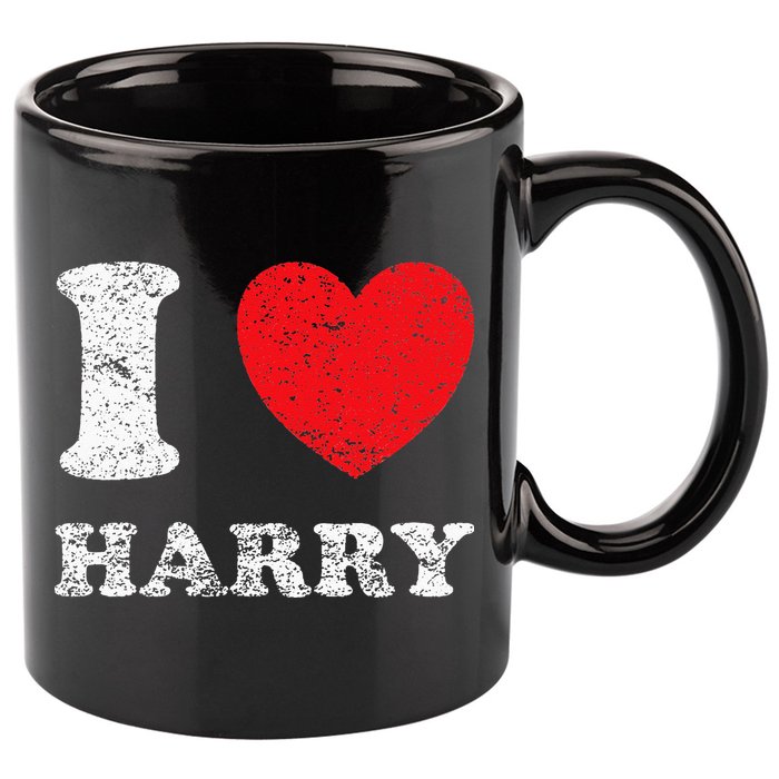 Distressed Grunge Worn Out Style I Love Harry 11oz C Handle Ceramic Mug