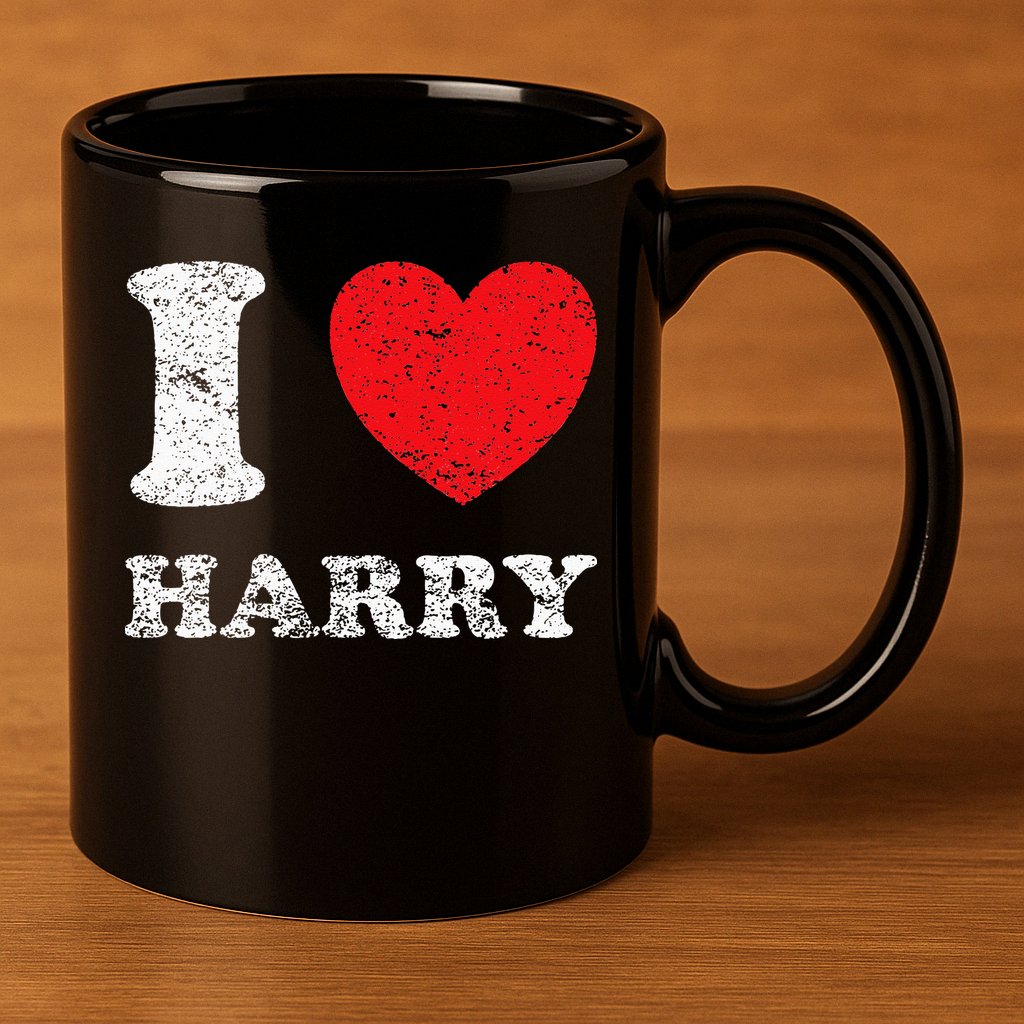 Distressed Grunge Worn Out Style I Love Harry 11oz C Handle Ceramic Mug