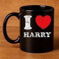 Distressed Grunge Worn Out Style I Love Harry 11oz C Handle Ceramic Mug