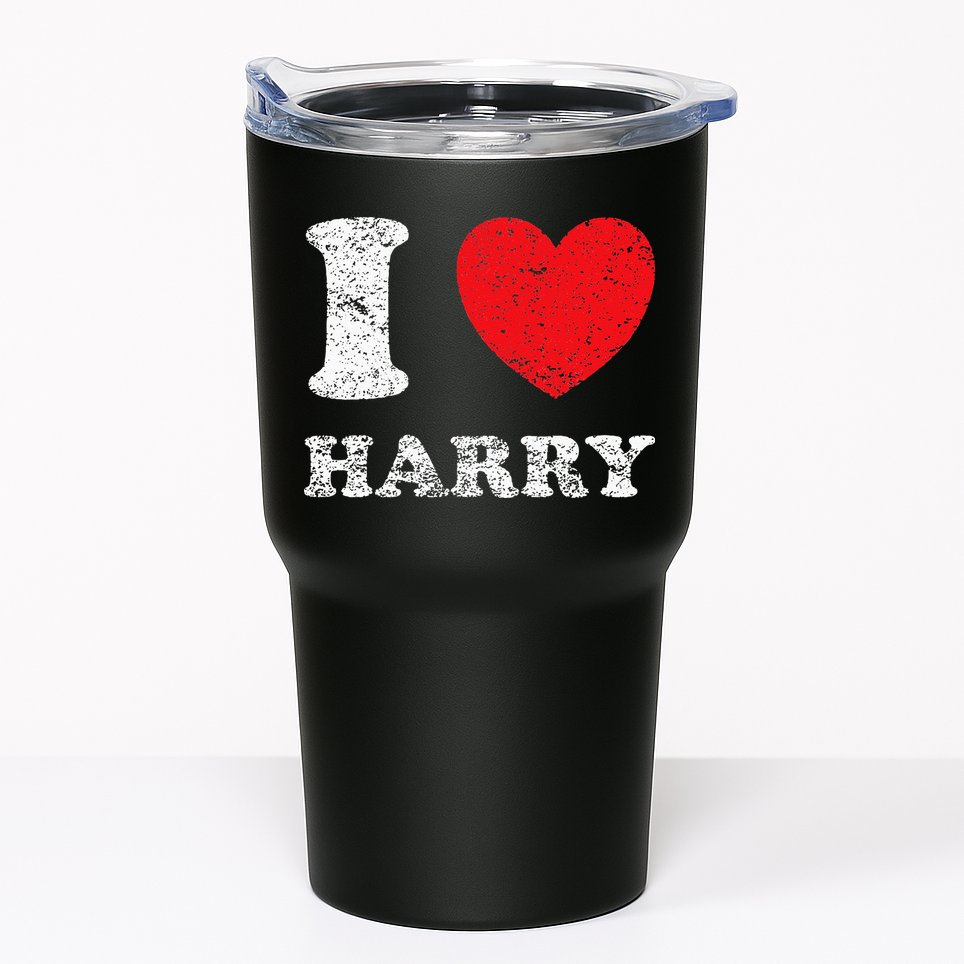 Distressed Grunge Worn Out Style I Love Harry Tumbler