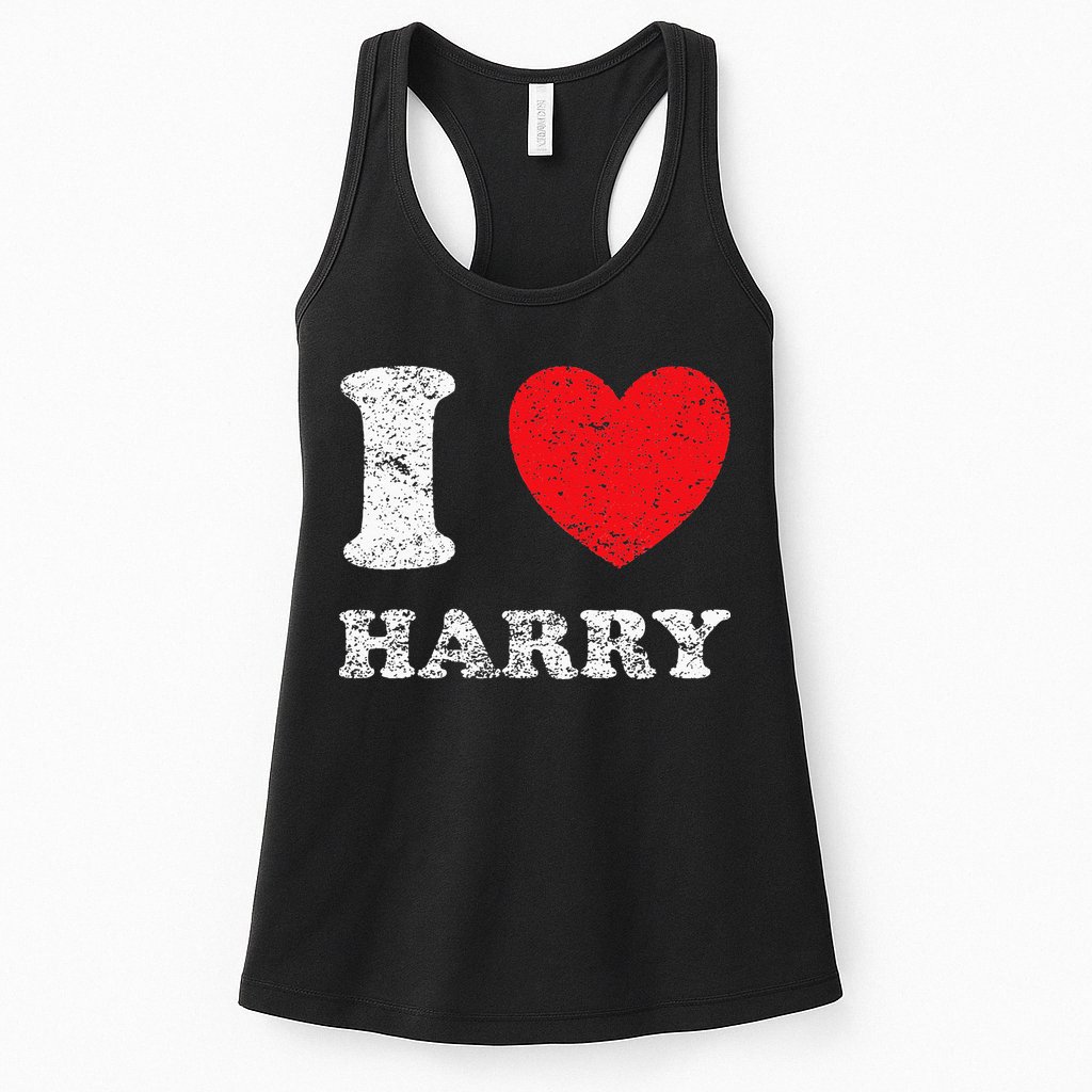 Distressed Grunge Worn Out Style I Love Harry Womens Tank Top