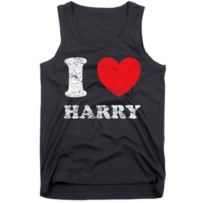 Distressed Grunge Worn Out Style I Love Harry Tank Top