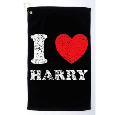 Distressed Grunge Worn Out Style I Love Harry Golf Towel