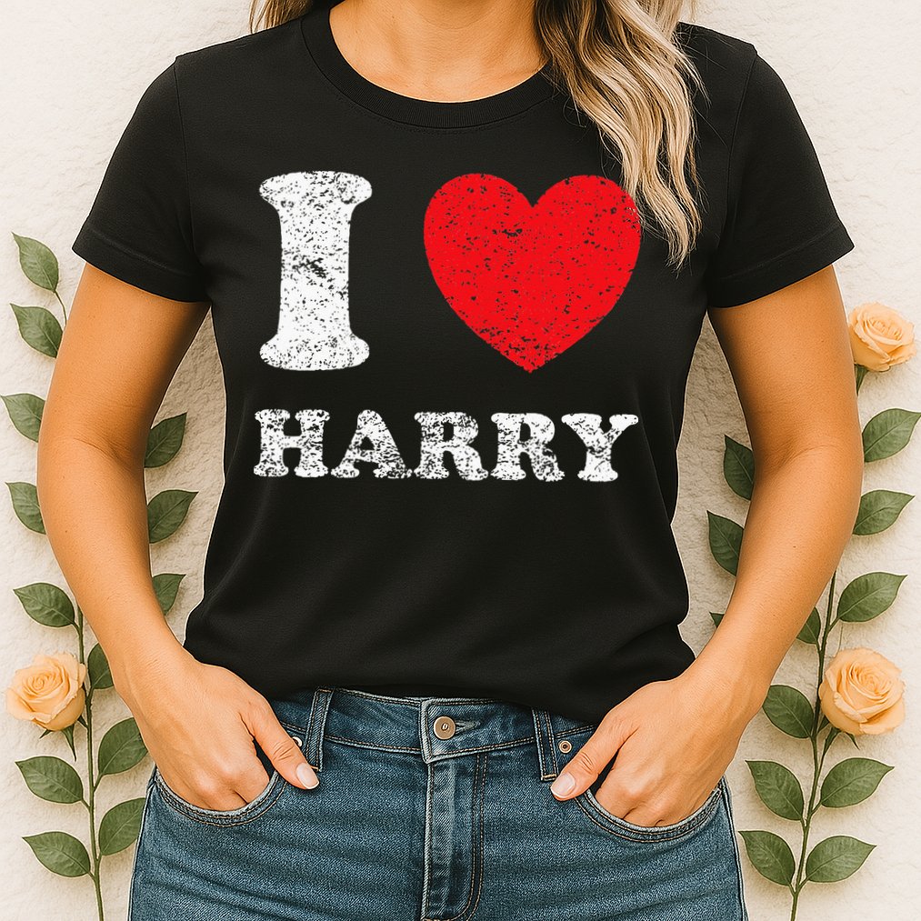Distressed Grunge Worn Out Style I Love Harry Womens T-Shirt