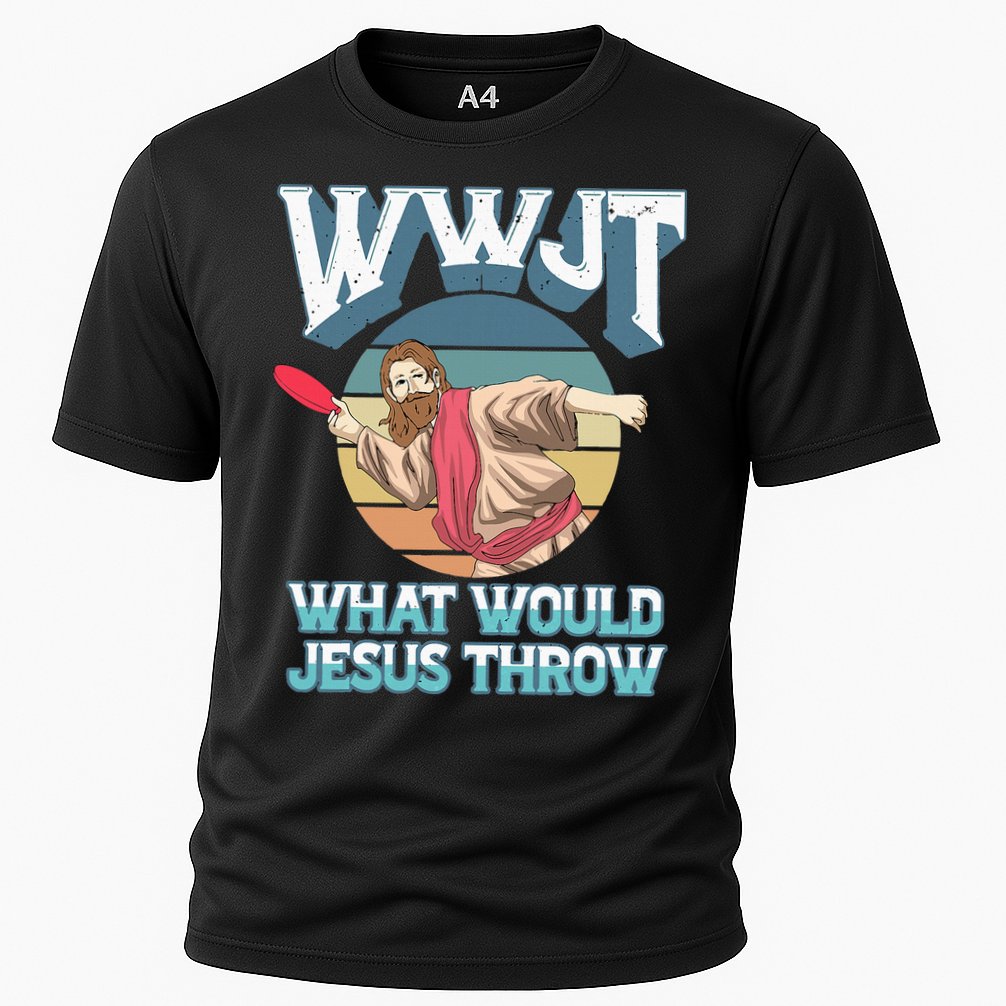 Disc Golf Wwjt What Would Jesus Throw Frisbee Golf Christian Cooling Performance Crew T-Shirt