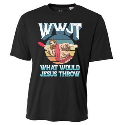 Disc Golf Wwjt What Would Jesus Throw Frisbee Golf Christian Cooling Performance Crew T-Shirt