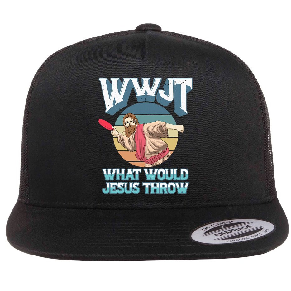 Disc Golf Wwjt What Would Jesus Throw Frisbee Golf Christian Flat Bill Trucker Hat
