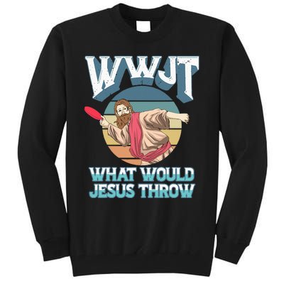 Disc Golf Wwjt What Would Jesus Throw Frisbee Golf Christian Tall Sweatshirt