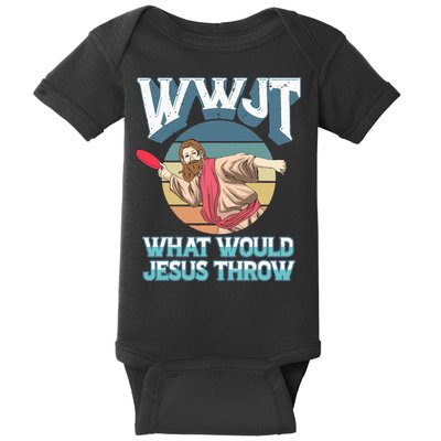 Disc Golf Wwjt What Would Jesus Throw Frisbee Golf Christian Baby Bodysuit