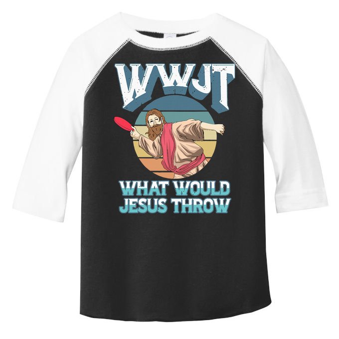 Disc Golf Wwjt What Would Jesus Throw Frisbee Golf Christian Toddler Fine Jersey T-Shirt