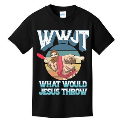 Disc Golf Wwjt What Would Jesus Throw Frisbee Golf Christian Kids T-Shirt