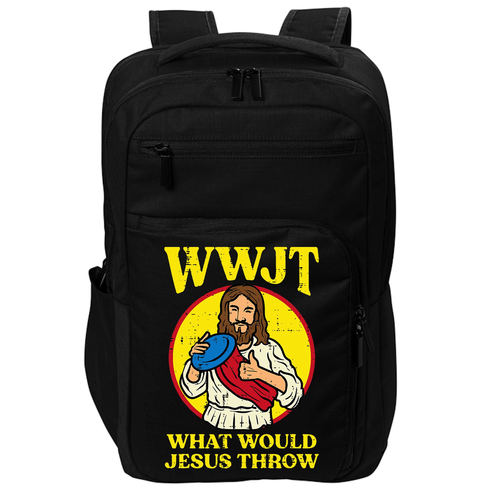 Disc Golf Wwjt What Would Jesus Throw Frisbee Impact Tech Backpack