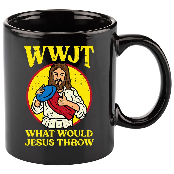 Disc Golf Wwjt What Would Jesus Throw Frisbee 11oz C Handle Ceramic Mug