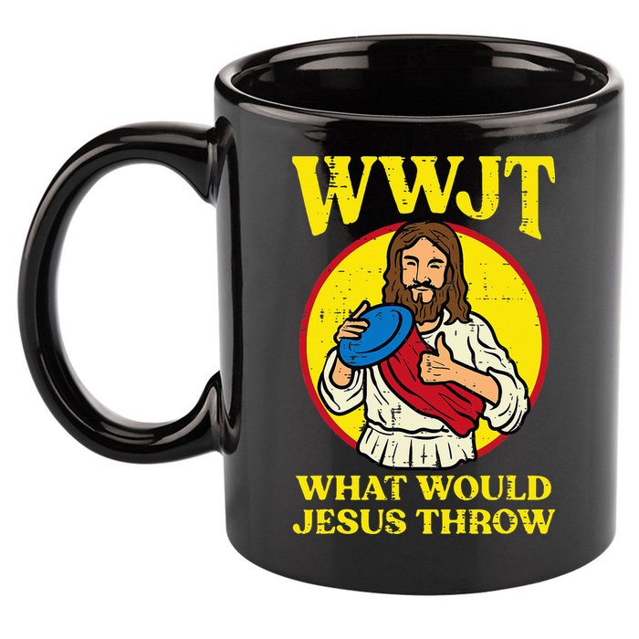 Disc Golf Wwjt What Would Jesus Throw Frisbee 11oz C Handle Ceramic Mug