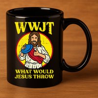 Disc Golf Wwjt What Would Jesus Throw Frisbee 11oz C Handle Ceramic Mug