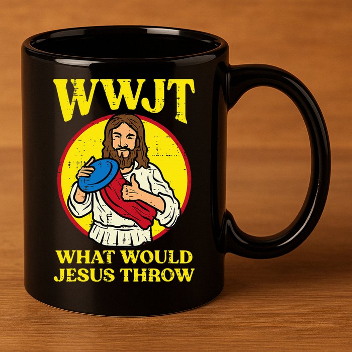 Disc Golf Wwjt What Would Jesus Throw Frisbee 11oz C Handle Ceramic Mug