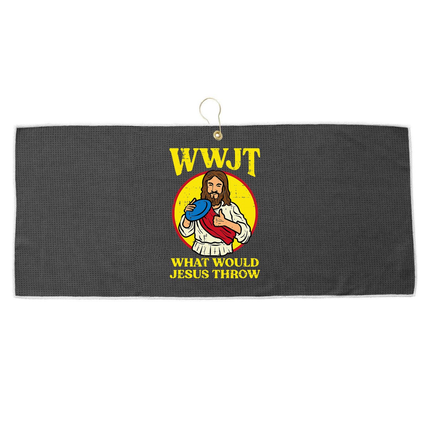 Disc Golf Wwjt What Would Jesus Throw Frisbee Large Microfiber Waffle Golf Towel