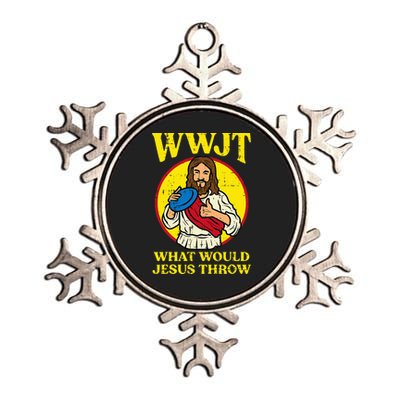 Disc Golf Wwjt What Would Jesus Throw Frisbee Metallic Star Ornament